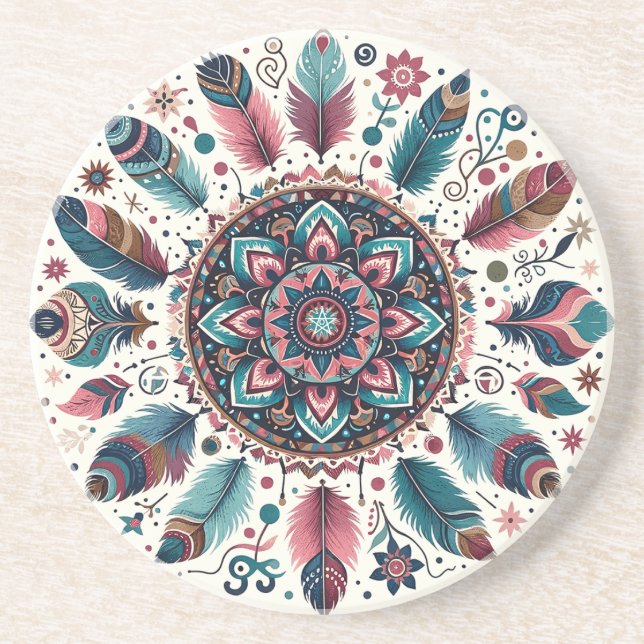 Skapa Din Egen Flerfärgad Boho-Mandala Underlägg (Framsidan)