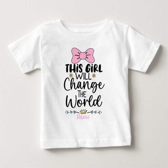 Skapa din egen flicka förändra världen t shirt (Framsida)