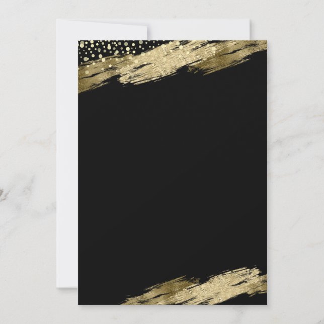 Skapa din egen Födelsedagsfest Guld Black Inbjudningar (Framsida)