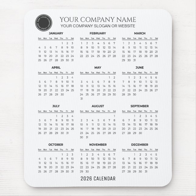 Skapa din egen företags kalender för 2026 | Musmat Musmatta (Framsidan)