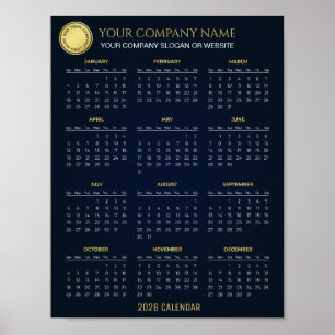 Skapa din egen företags kalender för 2026 poster