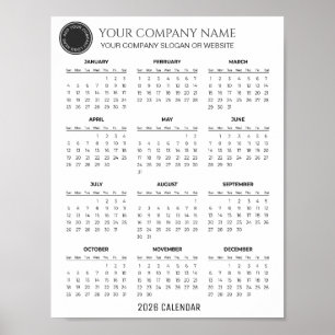 Skapa din egen företags kalender för 2026 poster