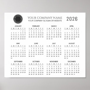 Skapa din egen företags kalender för 2026 poster