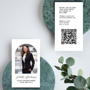 Skapa Din Egen Foto Info QR-kod Modern Elegant Visitkort