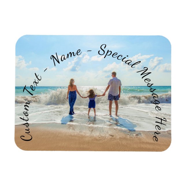 Skapa Din Egen Foto Magnet Present Anpassad Text N (Horisontell)