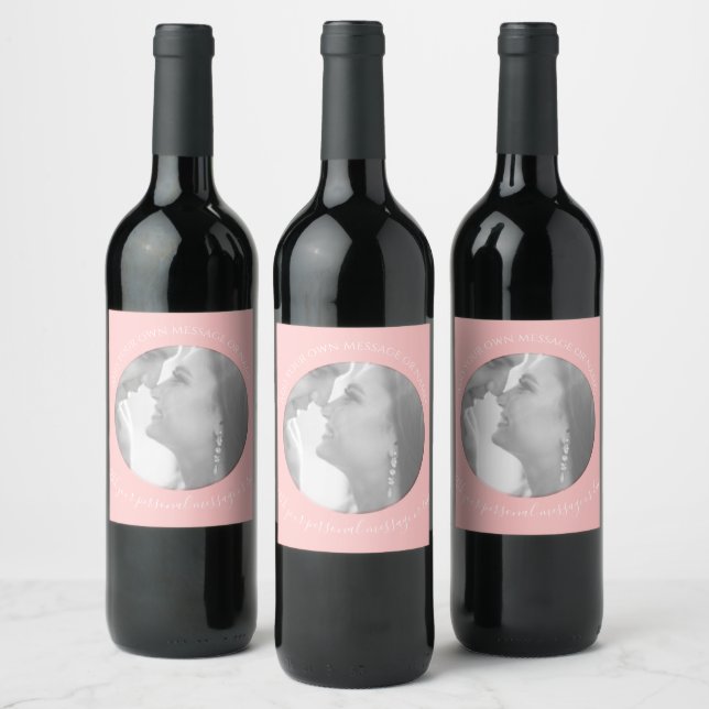 Skapa din egen foto Rosa Vin-etikett Vinflaska Etikett (Flaskor)