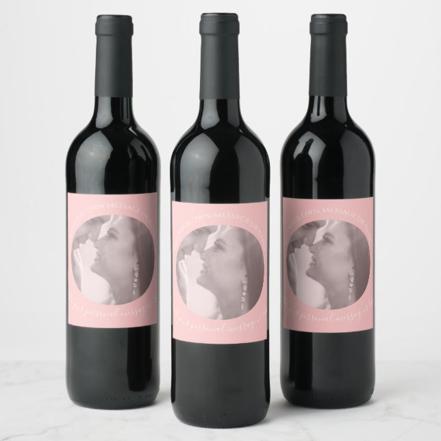 Skapa din egen foto Rosa Vin-etikett Vinflaska Etikett (Flaskor)