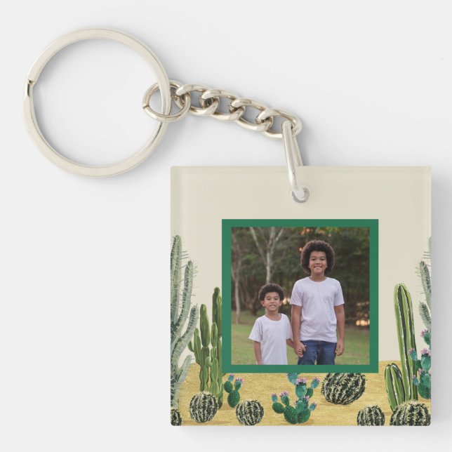 Skapa din egen fotoboho Cactus-nyckelkedja (Framsidan)