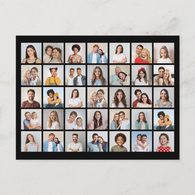 Skapa din egen fotocollage med 35 bilder vykort (Framsida)