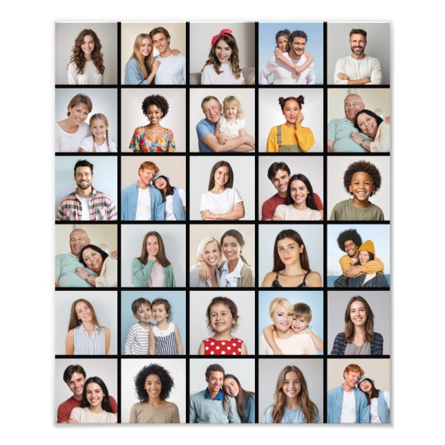 Skapa din egen fotoförstoring med 30 bilder i en k fototryck (Framsidan)
