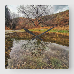 Skapa din egen fotoklocka, mall, enkel fyrkantig klocka