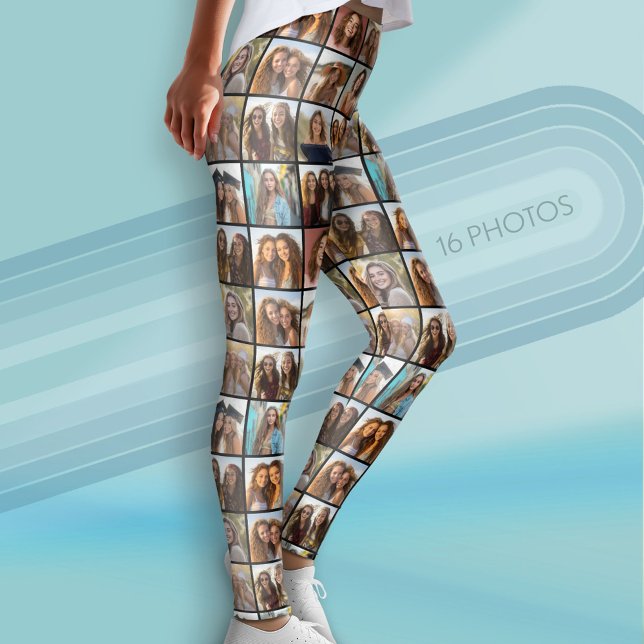 Skapa din egen fotokollage - 16 foton leggings (Custom Leggings with 16 photos)