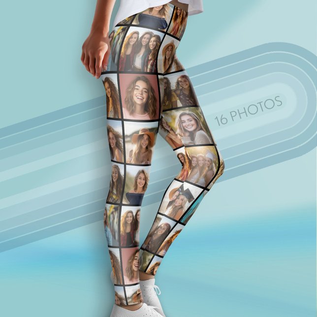 Skapa din egen fotokollage - 16 foton leggings (Custom Leggings with 16 photos)