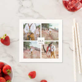 Skapa din egen fotokollage elegant bröllop pappersservett