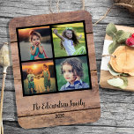 Skapa din egen fotokollage för rustiska träfamilje magnet<br><div class="desc">Fotomagnet med anpassningsbar Family fotokollage på rustik lada-bakgrund Lägg till dina egna foton för att anpassa magnet och din egen text. Kontakta mig om du behöver hjälp.</div>
