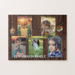 Skapa din egen fotokollage för rustiska träfamilje pussel<br><div class="desc">Gör ditt eget vackraste familjefotosamlingspussel. Familj namn,  anpassningsbarnas fotosamlingspussel...  Du kan anpassa den och lägga till de vackraste bilderna. Underbar roligt!</div>