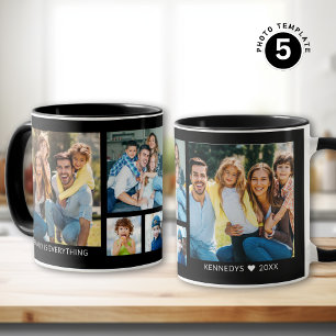 Skapa din egen fotokollage i 5-familjen mugg