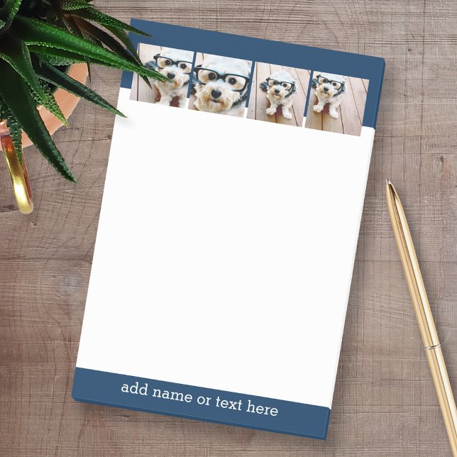 Skapa din egen fotokollage marin 4 Bilder Post-it Block (Custom Post-it Note Pads - Add your name and other text)