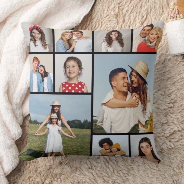 Skapa din egen fotokollage med 10 bilder kudde (Filt)