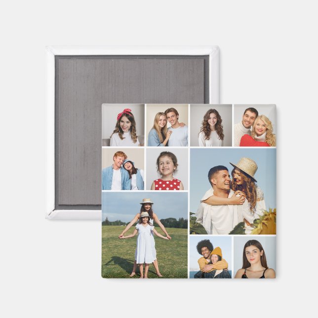 Skapa din egen fotokollage med 10 bilder magnet (Front/Back)