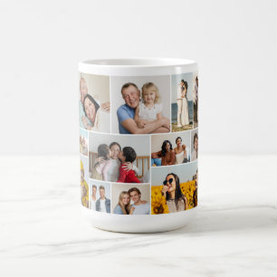 Skapa din egen fotokollage med 12 bilder kaffemugg
