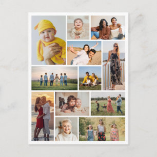 Skapa din egen fotokollage med 12 bilder vykort