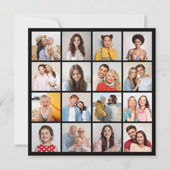 Skapa din egen fotokollage med 16 bilder anteckningskort (Framsida)