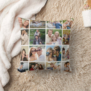 Skapa din egen fotokollage med 16 bilder kudde