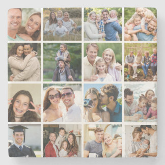 Skapa din egen fotokollage med 16 bilder stenunderlägg