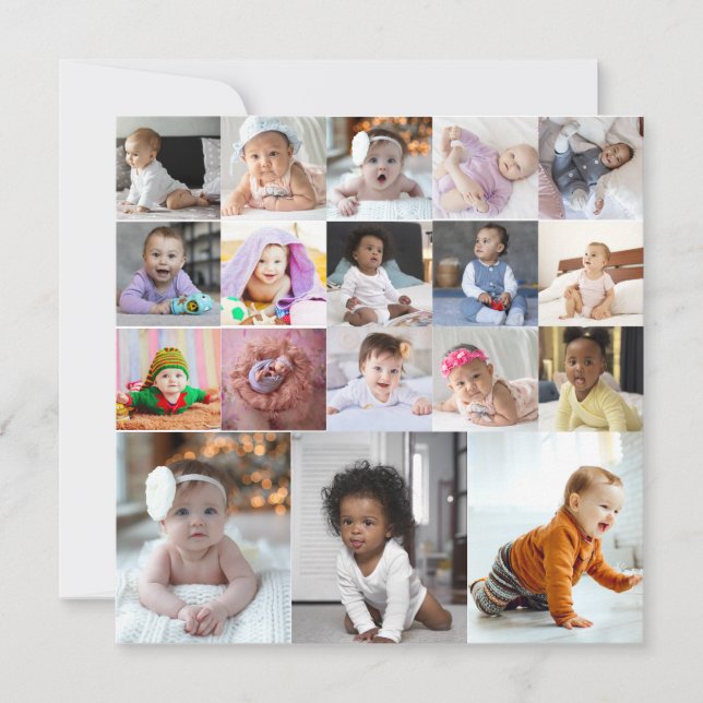 Skapa din egen fotokollage med 18 bilder julkort (Framsida)