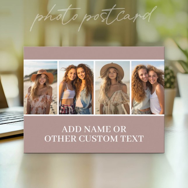 Skapa din egen fotokollage med 4 bilder vykort (Photo Postcard - Customize with your favorite pics)
