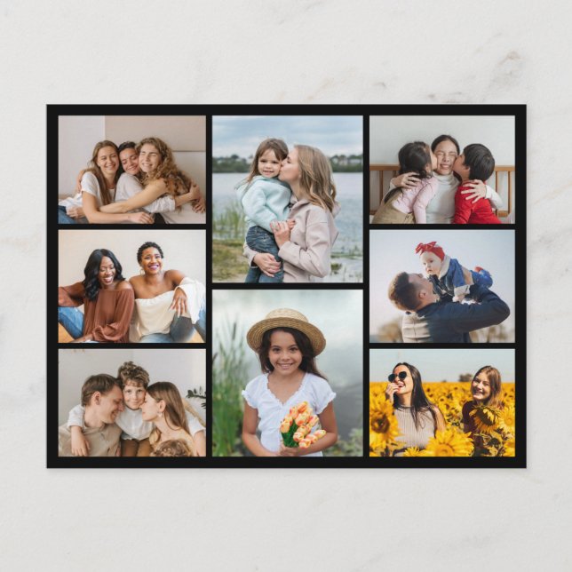 Skapa din egen fotokollage med 8 bilder vykort (Framsida)