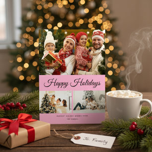 Skapa din egen fotokollage med lila bakgrund julkort