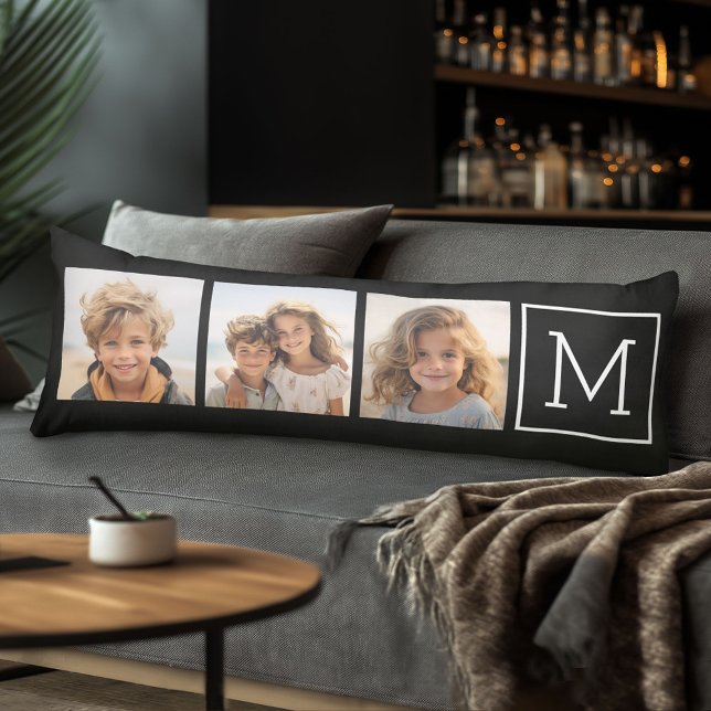 Skapa din egen fotokollage med Monogram Kroppskudde (Body Pillow with Photo Collage)