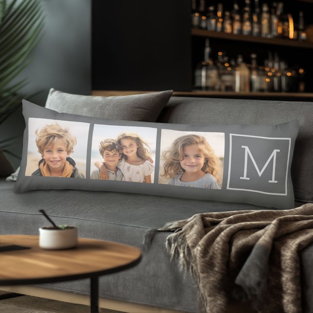Skapa din egen fotokollage med Monogram Kroppskudde (Body Pillow with Photo Collage)