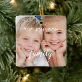 Skapa din egen fotomall för julfamiljen julgransprydnad keramik