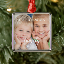 Skapa din egen fotomall för julfamiljen julgransprydnad metall