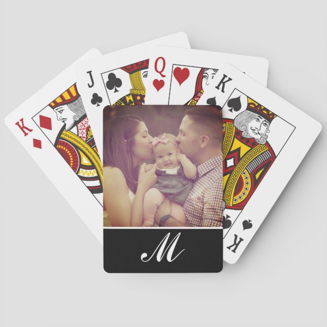 Skapa din egen fotomonogram inledande svart casinokort (Baksidan)