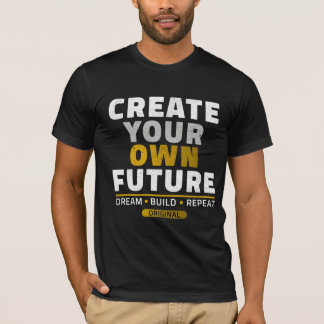 Skapa Din Egen Framtid – Motiverande Vintage Typog T Shirt