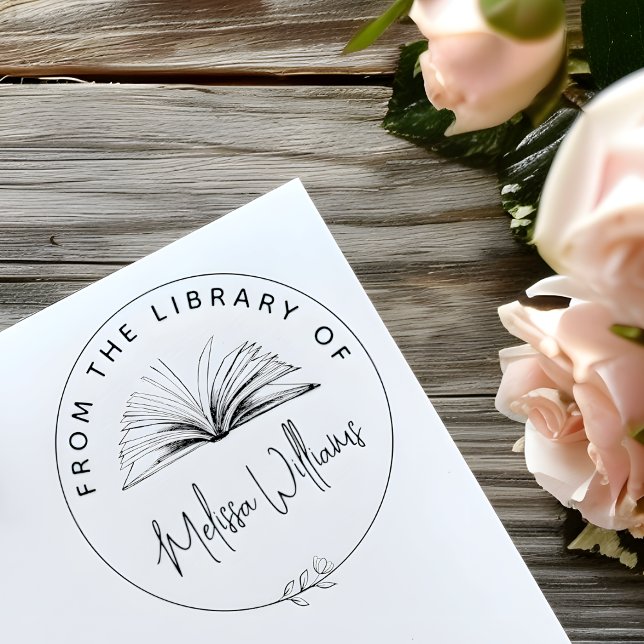 Skapa din egen 'Från bibliotek tillhörande' bokmär Självfärgande Stämpel (Skapare uppladdad)