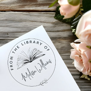 Skapa din egen 'Från bibliotek tillhörande' bokpla Självfärgande Stämpel