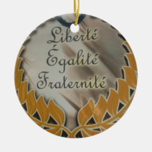 Skapa din egen friska jämlikhet, broderskap julgransprydnad keramik