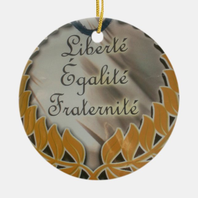 Skapa din egen friska jämlikhet, broderskap julgransprydnad keramik (Framsidan)