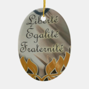 Skapa din egen friska jämlikhet, broderskap julgransprydnad keramik