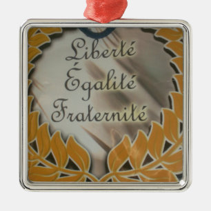 Skapa din egen friska jämlikhet, broderskap julgransprydnad metall
