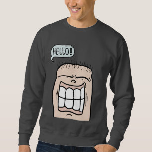 Skapa din egen Funny ansikte säger hej Lång Ärmad Tröja