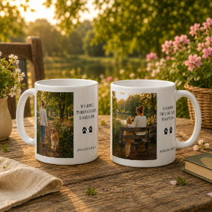 Skapa din egen Går genom livet tillsammans foto Kaffemugg