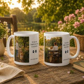 Skapa din egen Går genom livet tillsammans foto Kaffemugg