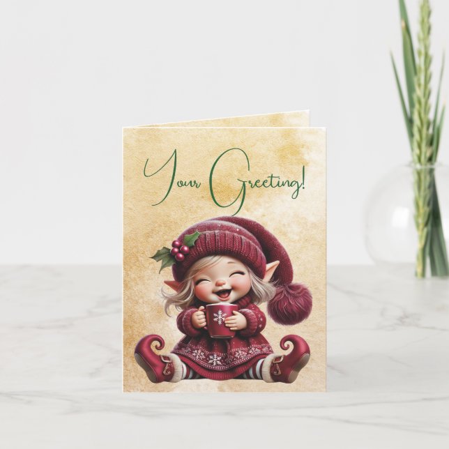 Skapa din egen gigernerande jultomte helgkort (Framsida)