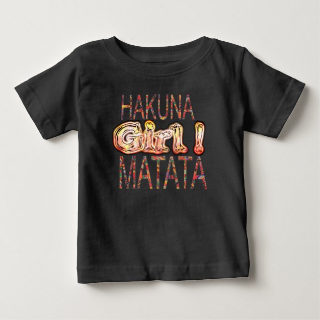 Skapa din egen Girly Färg Hakuna Matata-Söt Tee Shirt (Framsida)